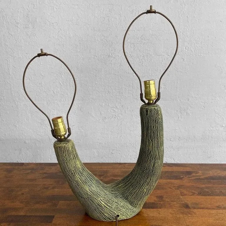 1950s Art Pottery Double Branch Table Lamp by Kelby - 3