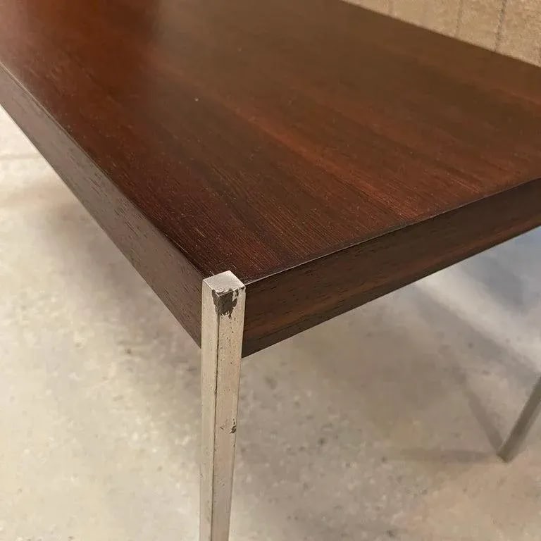 1960s Rosewood & Steel Coffee Table by Uno & OÌˆsten Kristiansson for Luxus - 11