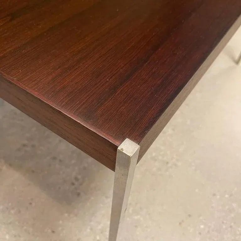 1960s Rosewood & Steel Coffee Table by Uno & OÌˆsten Kristiansson for Luxus - 12