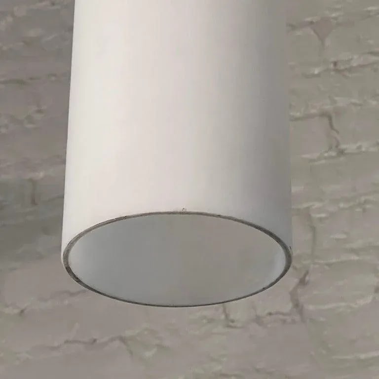 Mid-Century Modern Frosted Glass Cylinder Pendant - 6