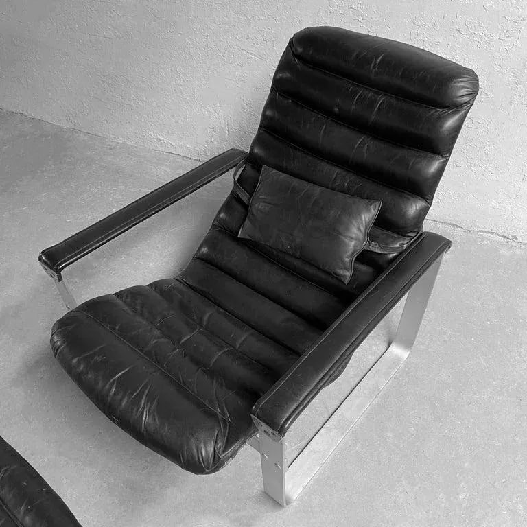 1970s Ilmari Lappalainen "Pulkka" Adjustable Lounge Chair and Ottoman - 10