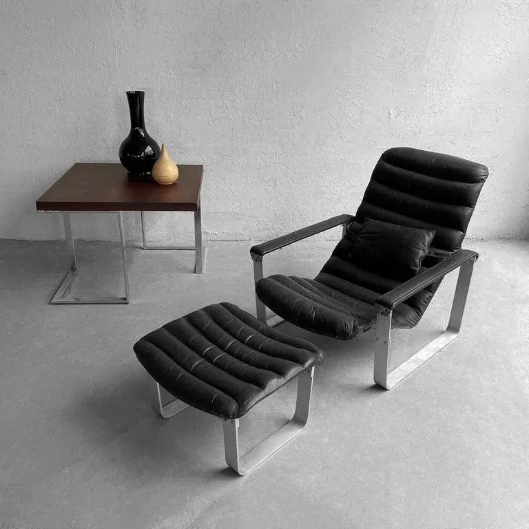 1970s Ilmari Lappalainen "Pulkka" Adjustable Lounge Chair and Ottoman - 8