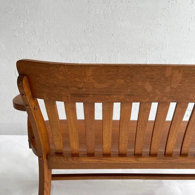 1940s Industrial Oak Court Bench - 10