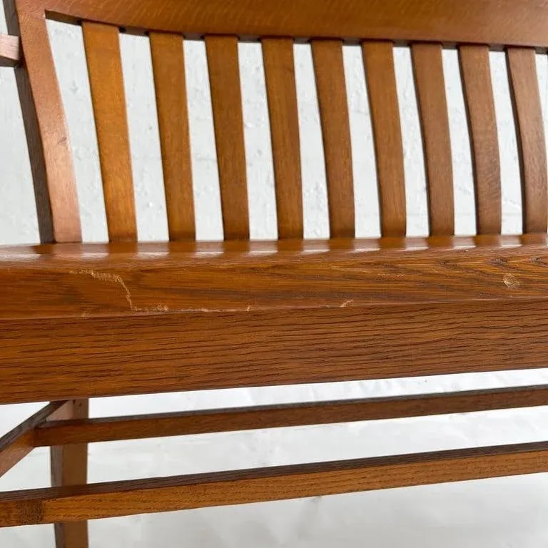 1940s Industrial Oak Court Bench - 11