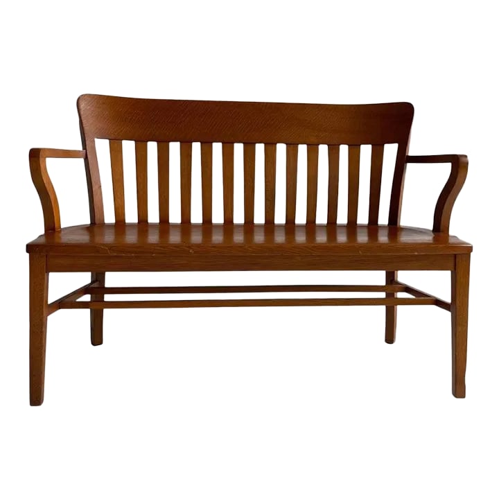 1940s Industrial Oak Court Bench (1 of 12)