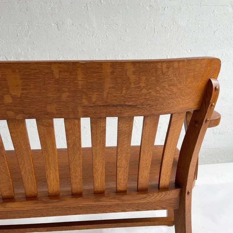 1940s Industrial Oak Court Bench - 8