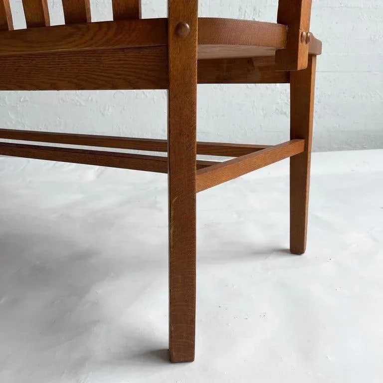 1940s Industrial Oak Court Bench - 9