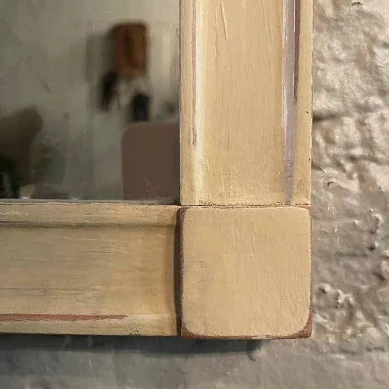 1940s Hollywood Regency Painted Wood Curtain Motif Wall Mirror - 7