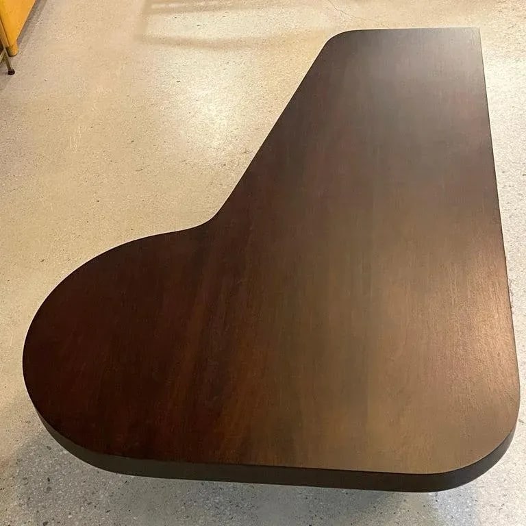 1950s Mid-Century Modern Piano Shape Mahogany Coffee Table - 9