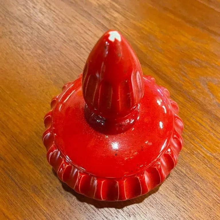 Mid-Century Italian Orange Moorish Art Pottery Jar - 11
