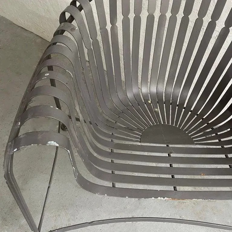 1950s Woodard Sunburst Wrought Iron Outdoor Patio Dining Set - 11
