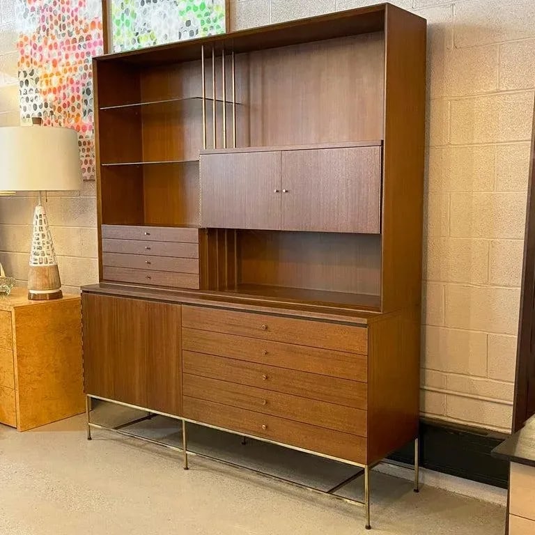1950s Paul McCobb, Irwin Collection for Calvin Wall Unit Hutch Credenza - 6