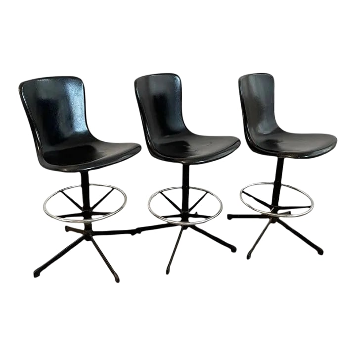 1960s Mid-Century Modern Fiberglass Counter Stools by Cosco - Set of 3 (1 of 10)