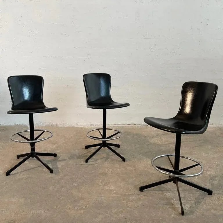 1960s Mid-Century Modern Fiberglass Counter Stools by Cosco - Set of 3 - 3