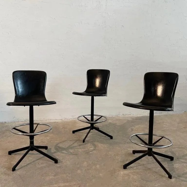 1960s Mid-Century Modern Fiberglass Counter Stools by Cosco - Set of 3 - 5