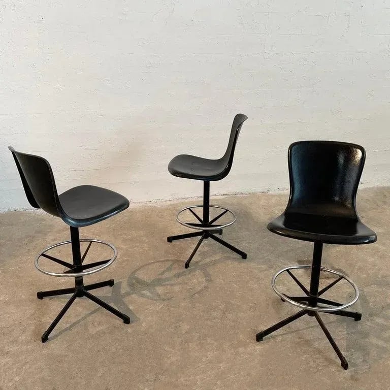 1960s Mid-Century Modern Fiberglass Counter Stools by Cosco - Set of 3 - 6