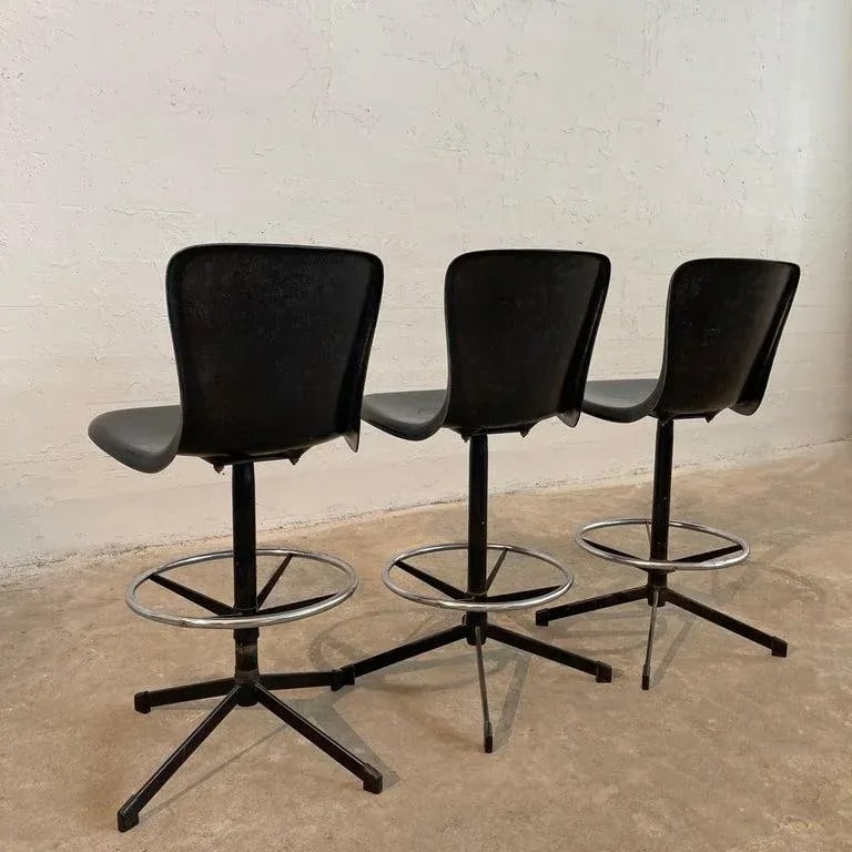 1960s Mid-Century Modern Fiberglass Counter Stools by Cosco - Set of 3 - 7