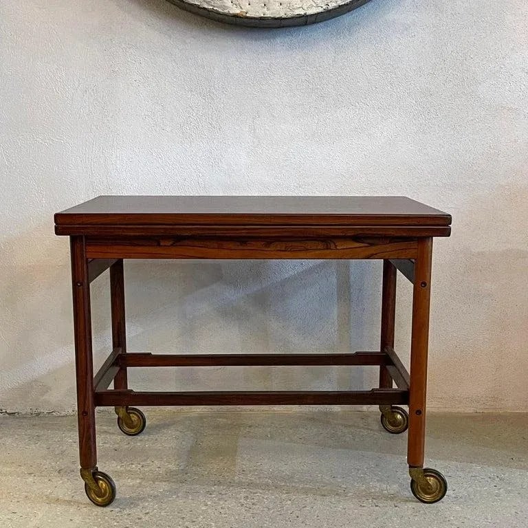 1960s Danish Modern Rosewood Extension Side Table Trolley by Kurt Ã–stervig - 2
