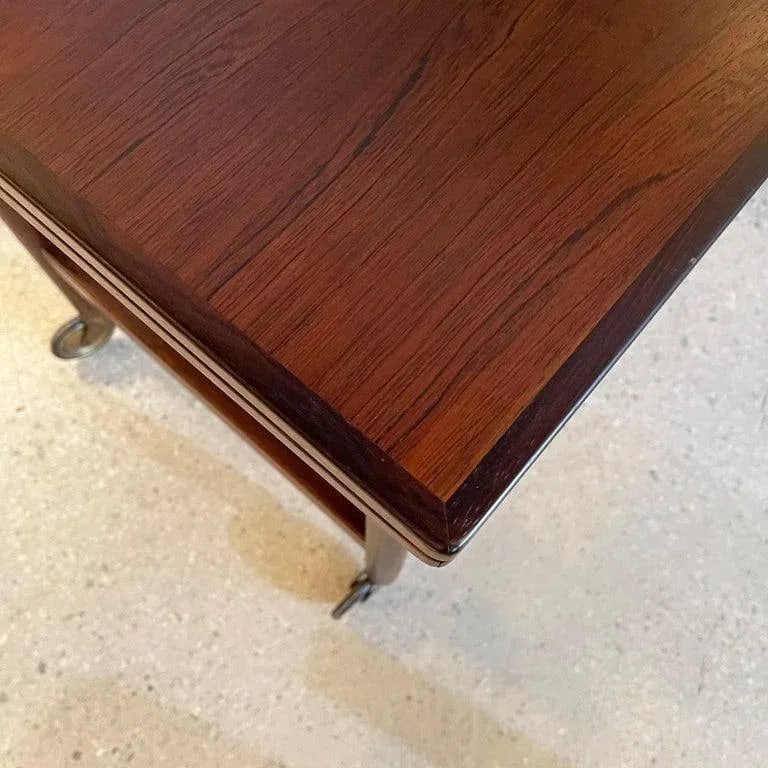 1960s Danish Modern Rosewood Extension Side Table Trolley by Kurt Ã–stervig - 8