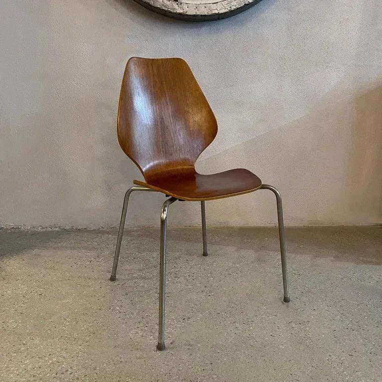 1960s Scandinavian Modern Bentwood and Chrome Side Chair - 2