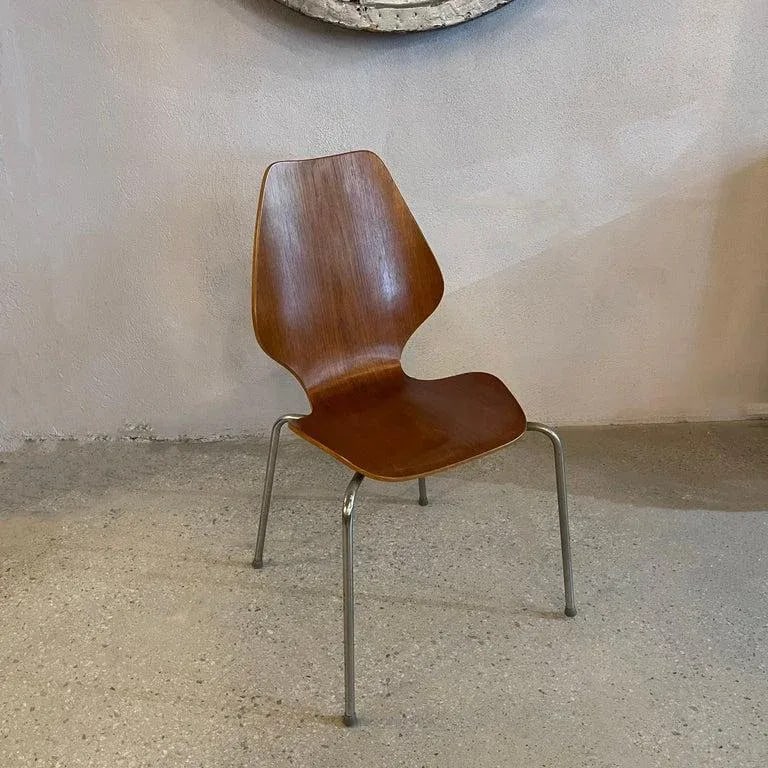 1960s Scandinavian Modern Bentwood and Chrome Side Chair - 3