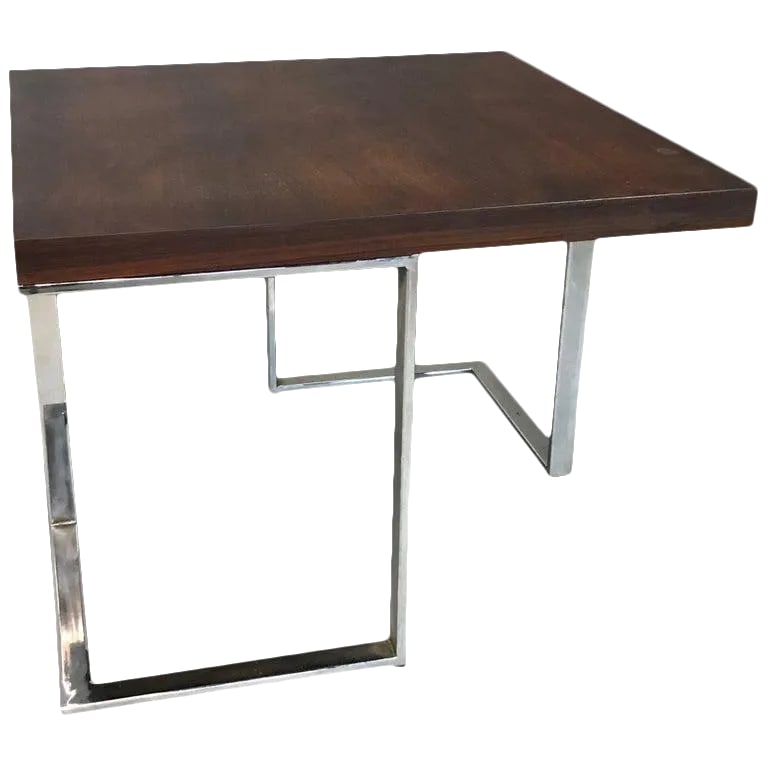 1960s Mid-Century Modern Rosewood and Chrome Side Table (1 of 6)
