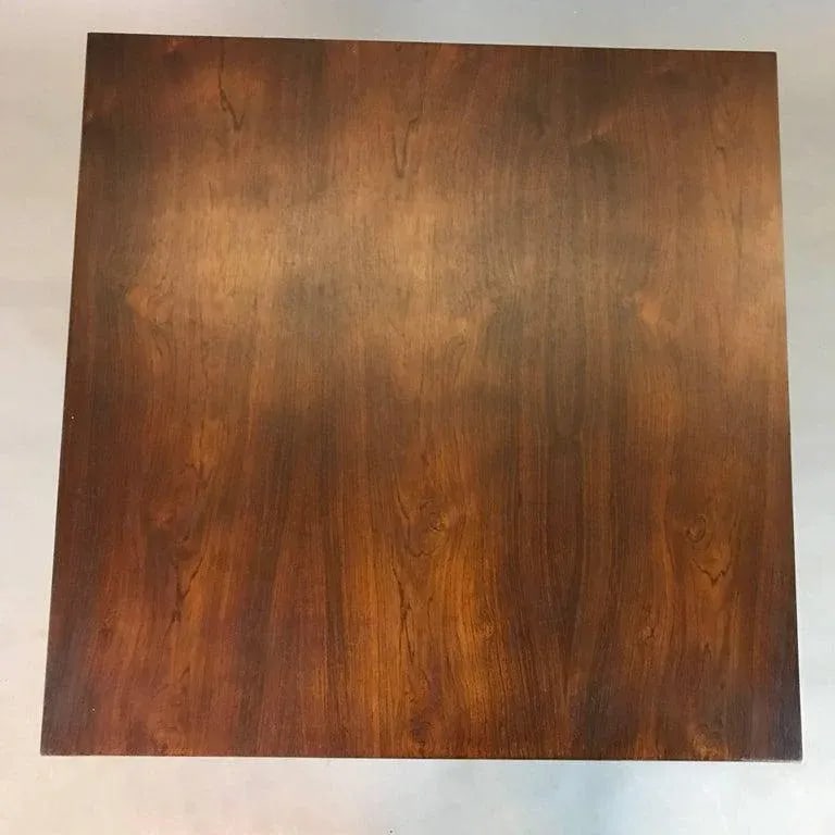 1960s Mid-Century Modern Rosewood and Chrome Side Table - 5