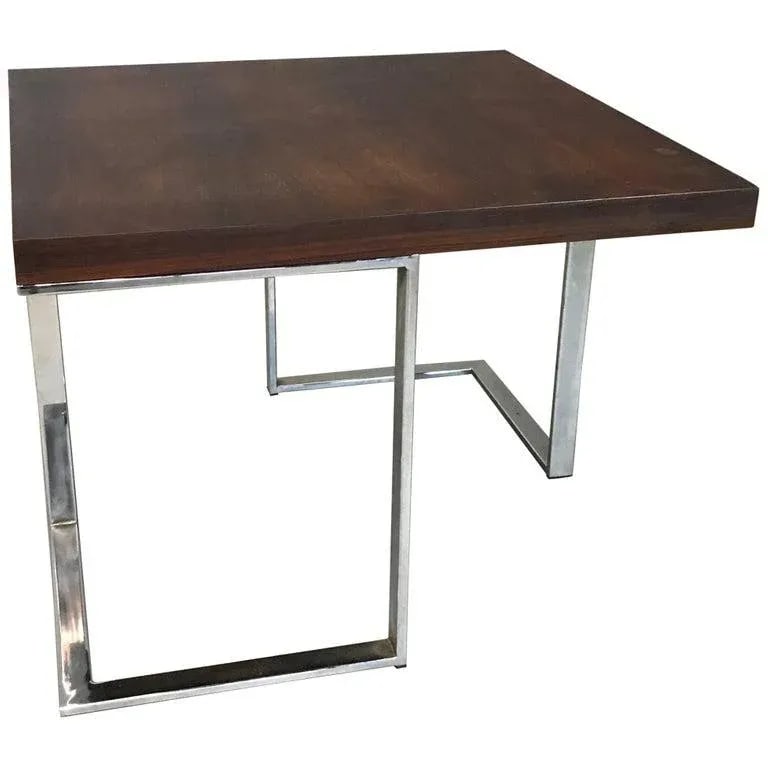 1960s Mid-Century Modern Rosewood and Chrome Side Table - 6