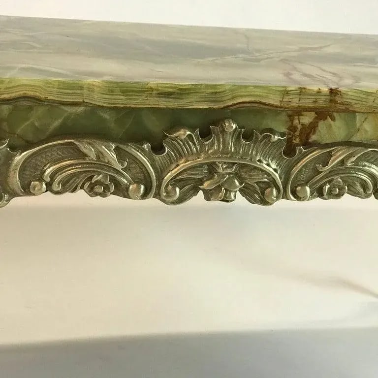 1950s Vintage Hollywood Regency Onyx and Cast Bronze Cocktail Table - 5