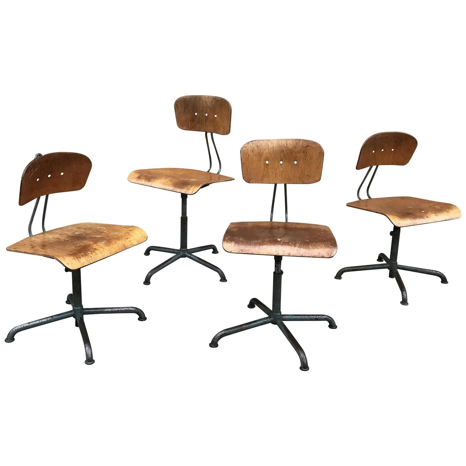 Vintage Basler Eisenmöbelfabrik Sissach, Bes Adjustable Shop Stools- Set of 4 - 9