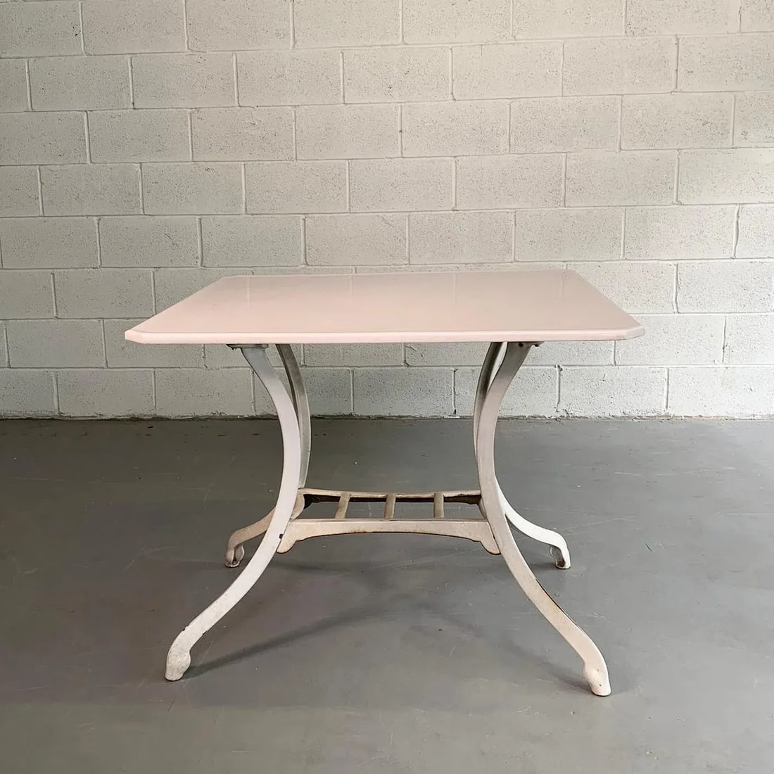 Industrial Vitrolite and Enameled Cast Iron Table - 2