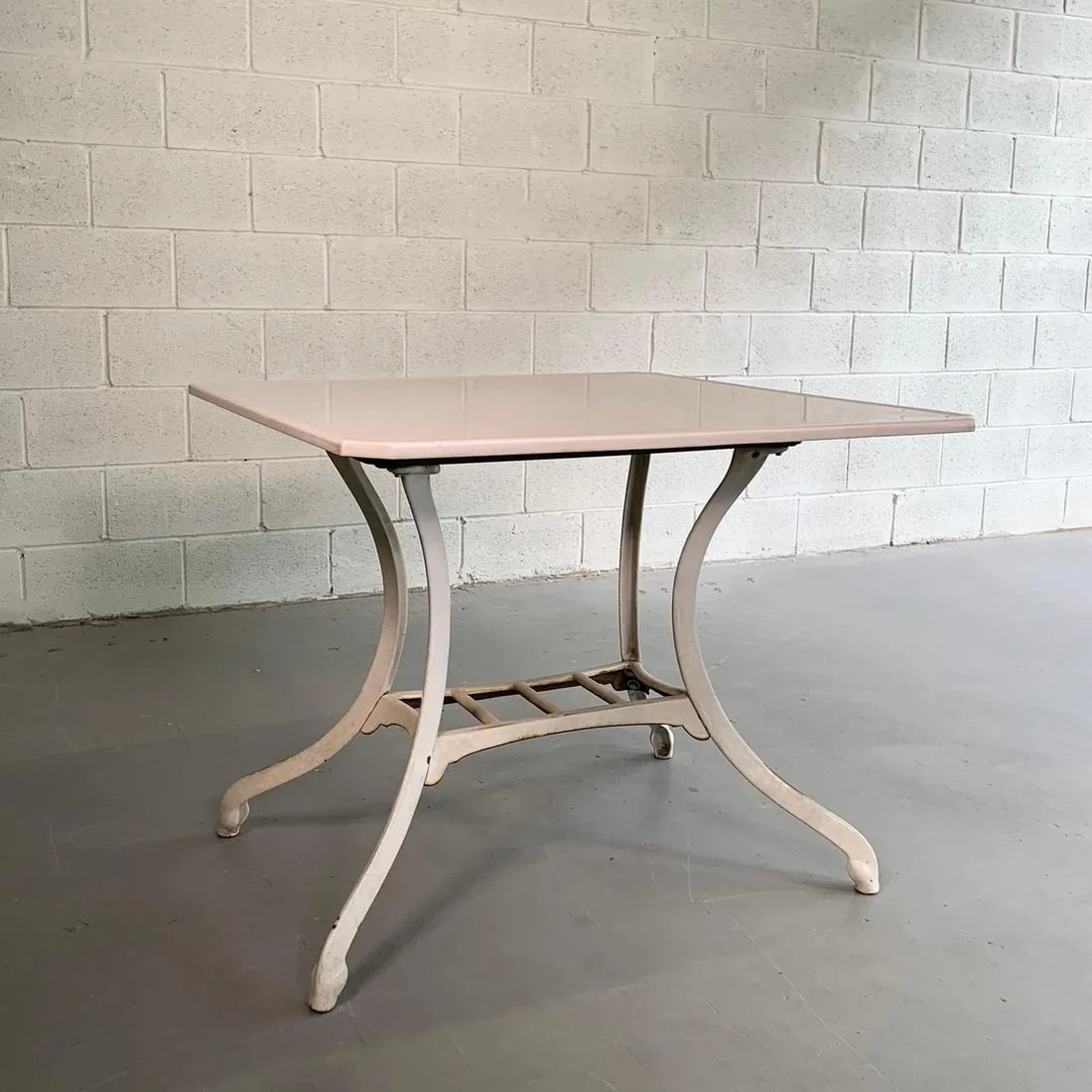 Industrial Vitrolite and Enameled Cast Iron Table - 3