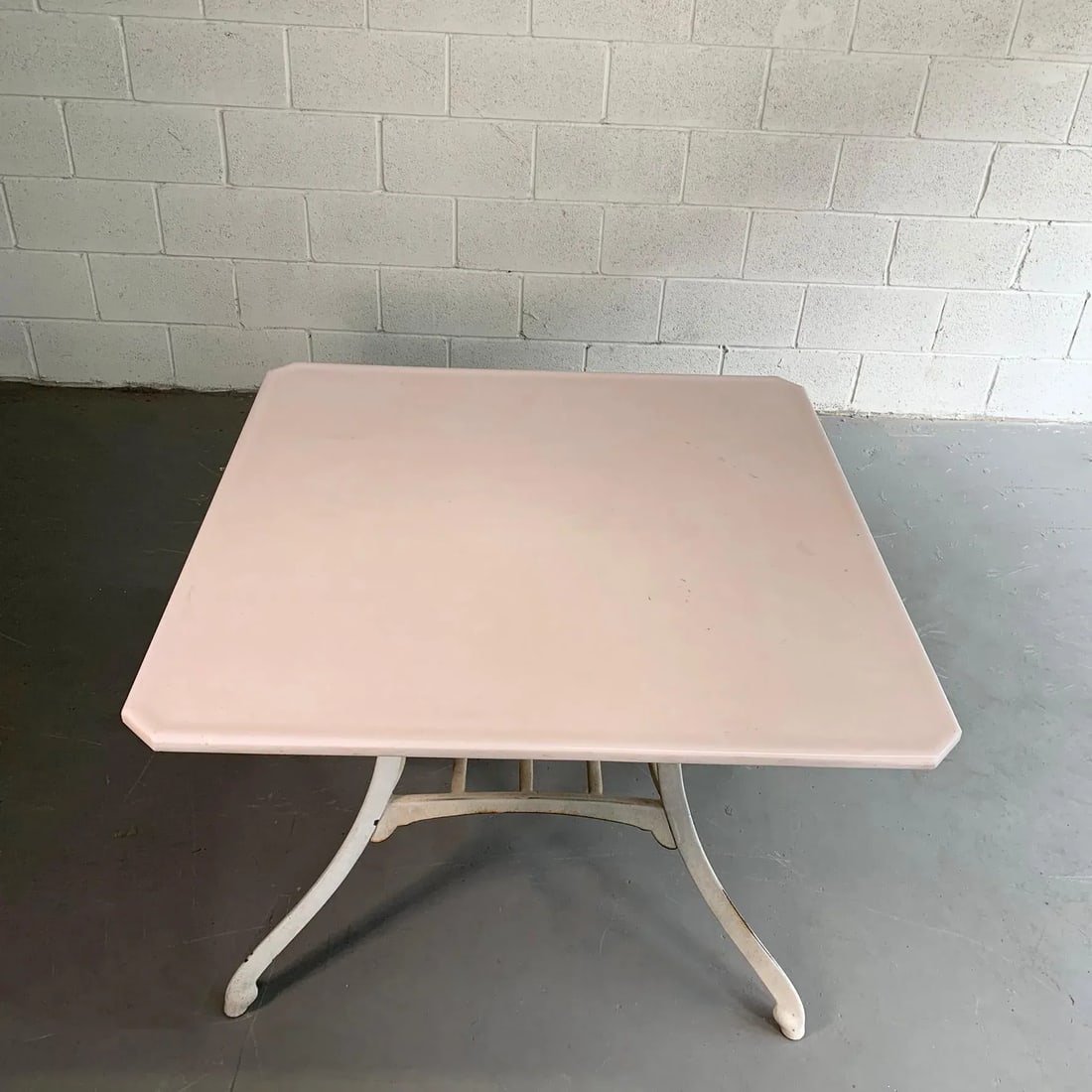 Industrial Vitrolite and Enameled Cast Iron Table - 8