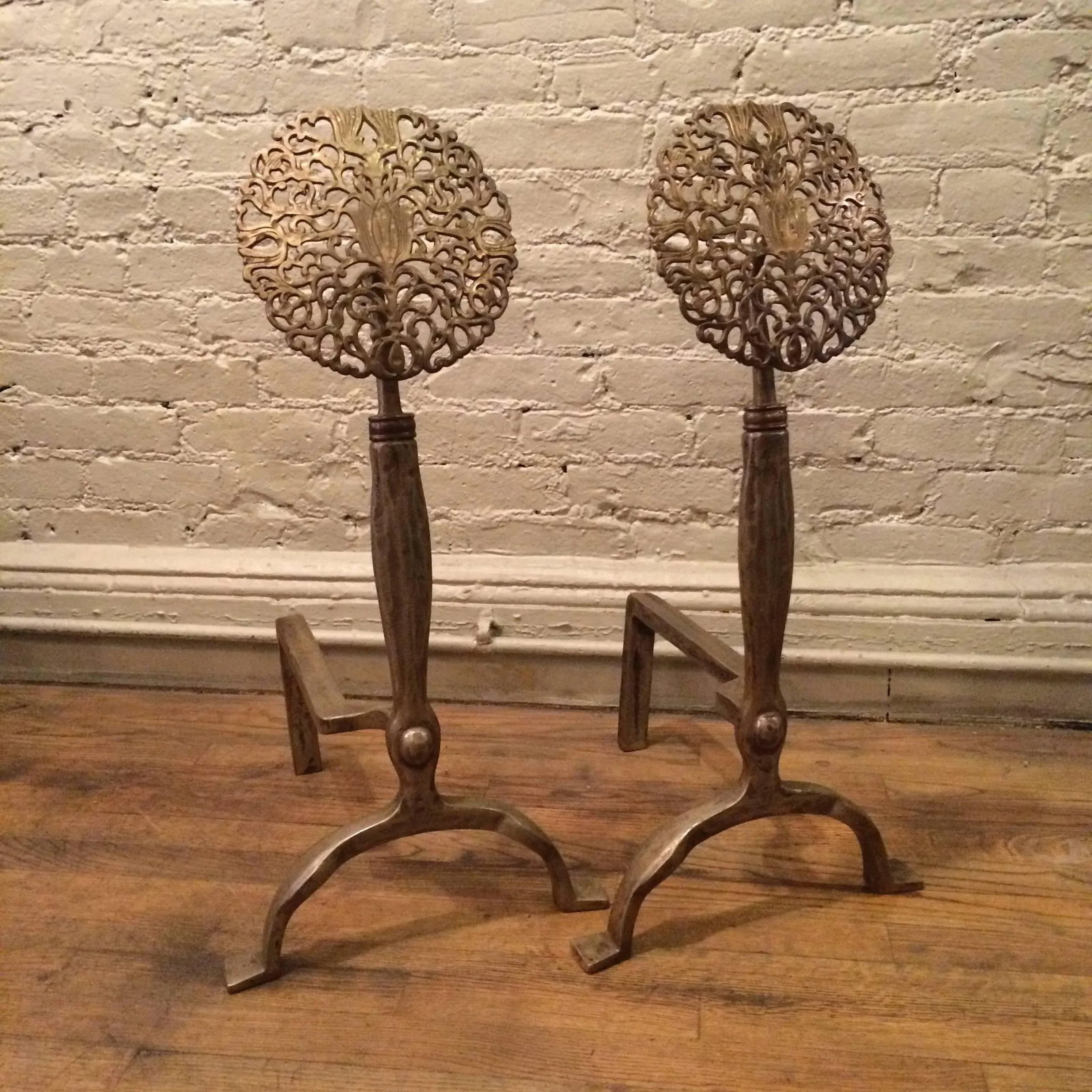 Ernest Gimson Style Arts & Crafts Andirons - a Pair - 2