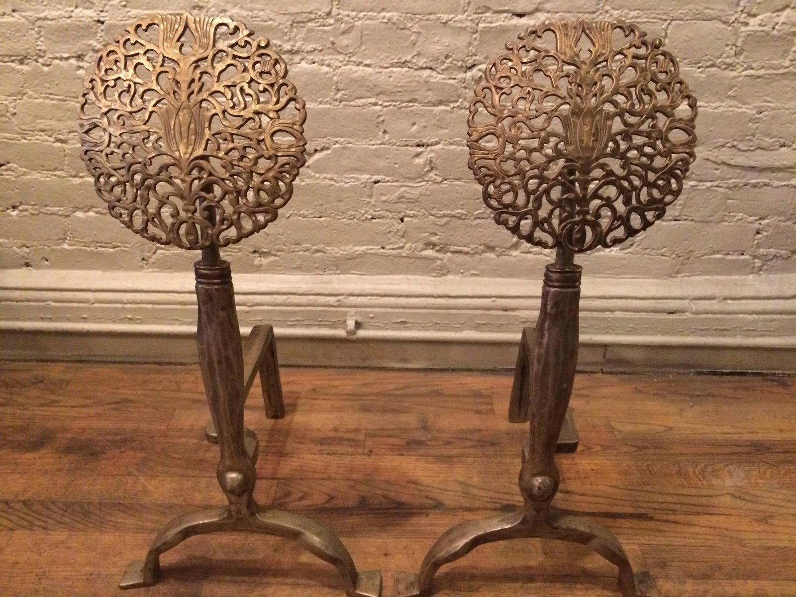 Ernest Gimson Style Arts & Crafts Andirons - a Pair - 3
