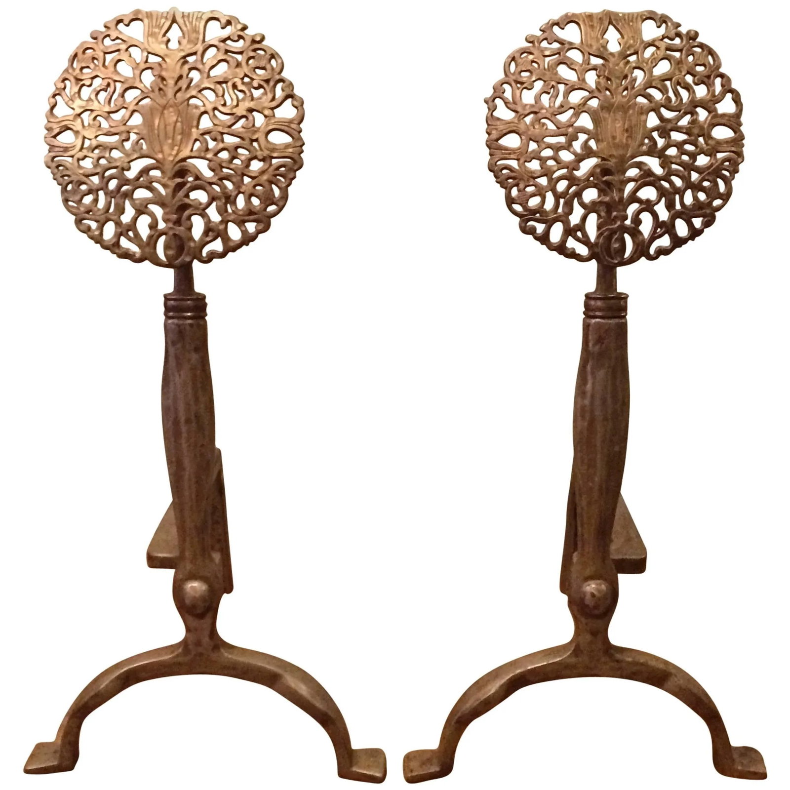 Ernest Gimson Style Arts & Crafts Andirons - a Pair - 6