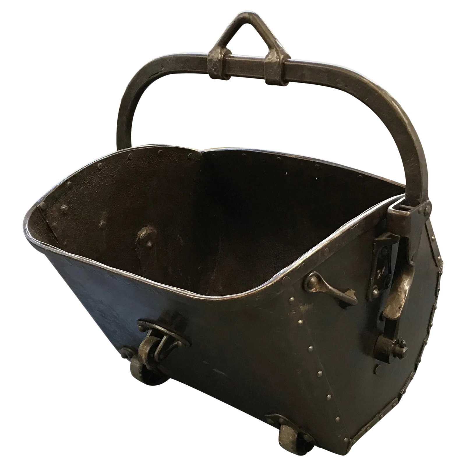Large 19th Century Industrial Steel Coal Drag Shovel Bucket (1 of 10)