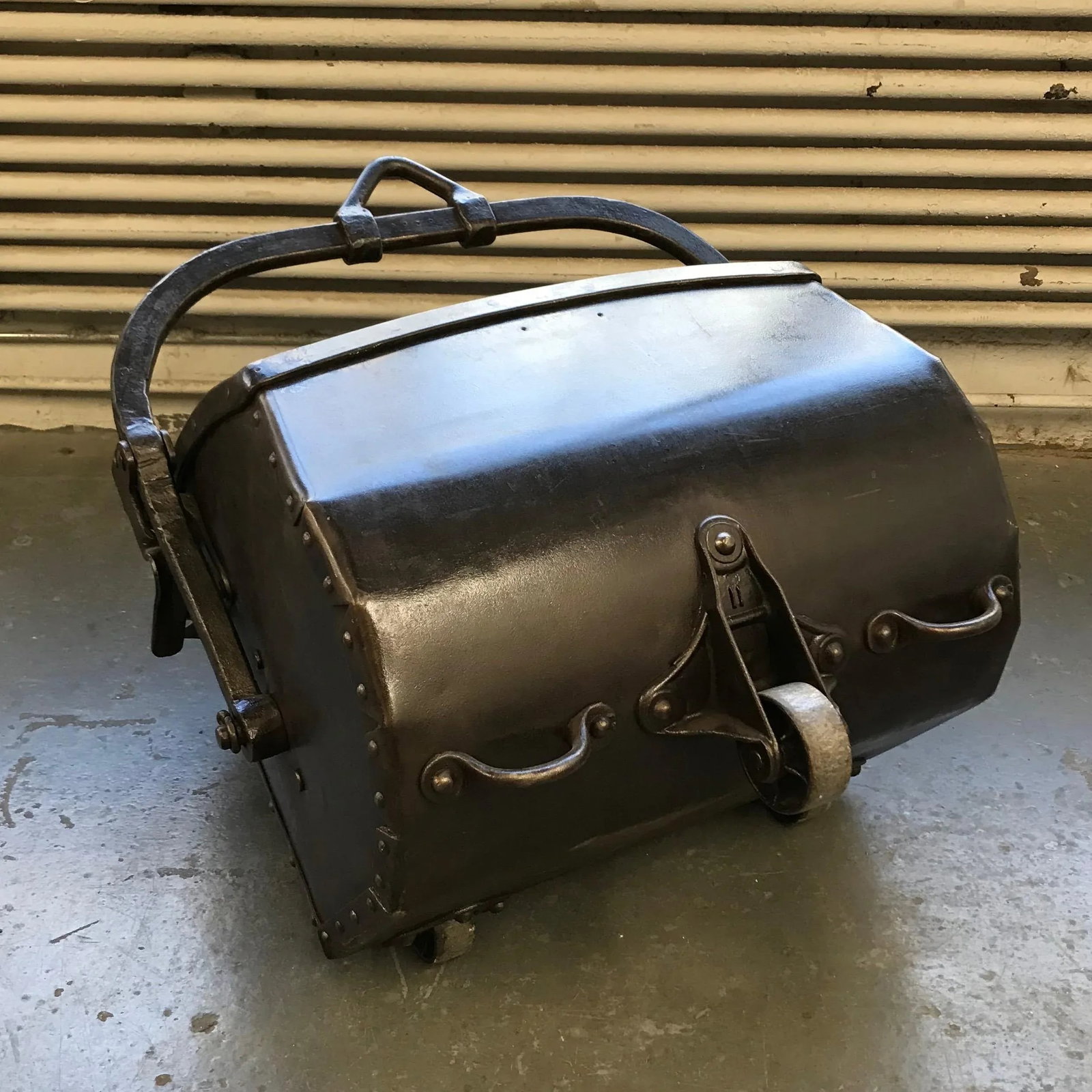 Large 19th Century Industrial Steel Coal Drag Shovel Bucket - 6