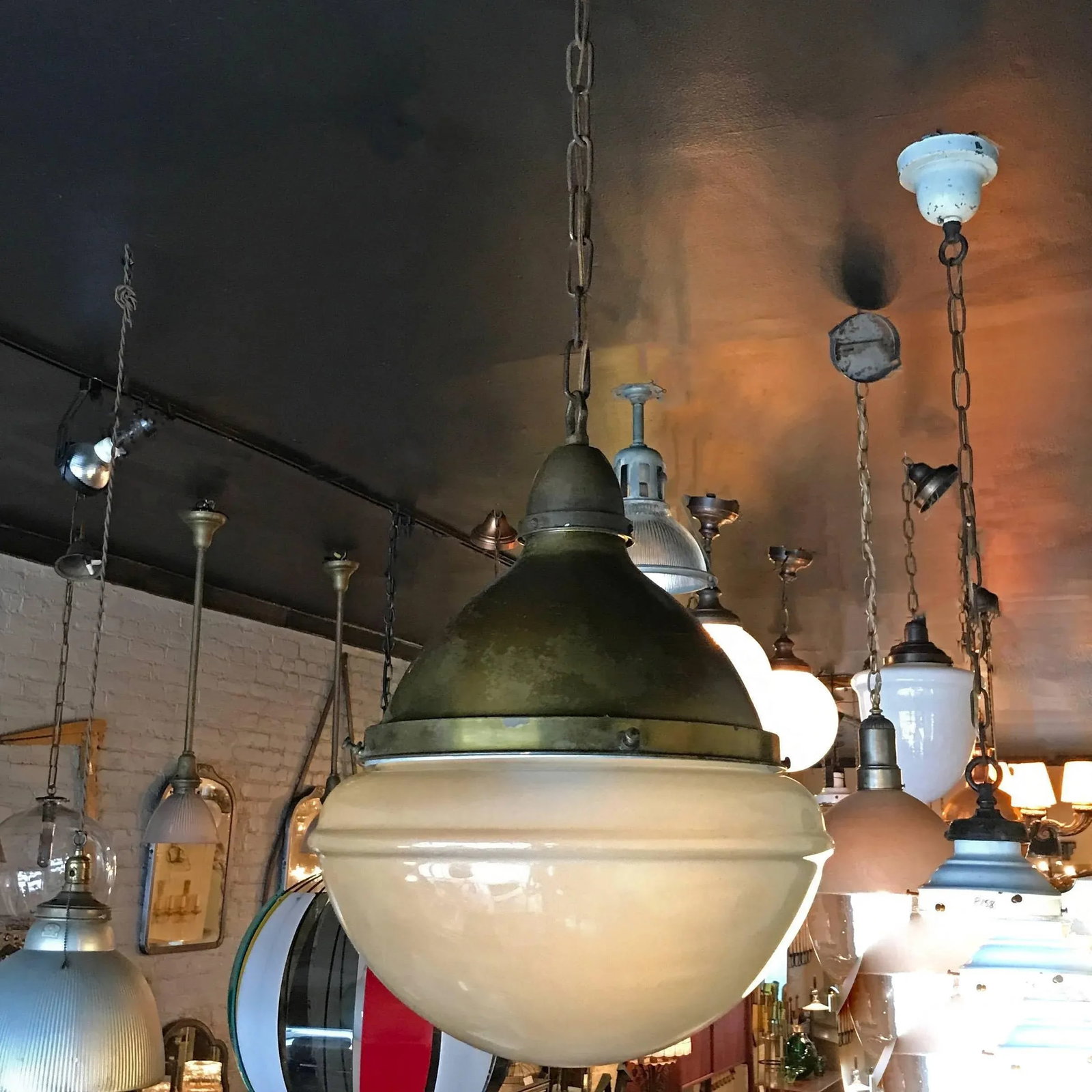 Industrial Acid Washed Glass Library Pharmacy Pendant Light - 2