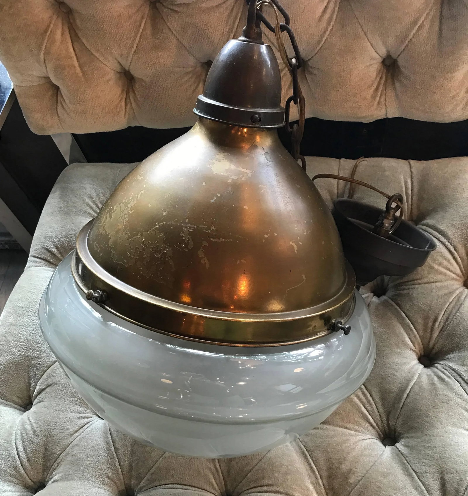 Industrial Acid Washed Glass Library Pharmacy Pendant Light - 3