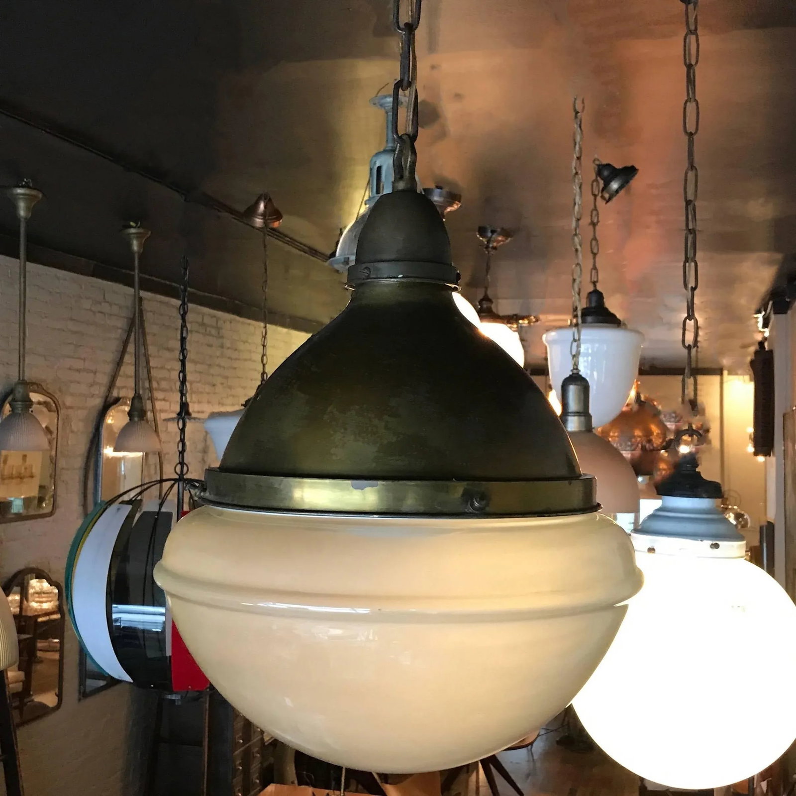 Industrial Acid Washed Glass Library Pharmacy Pendant Light - 4