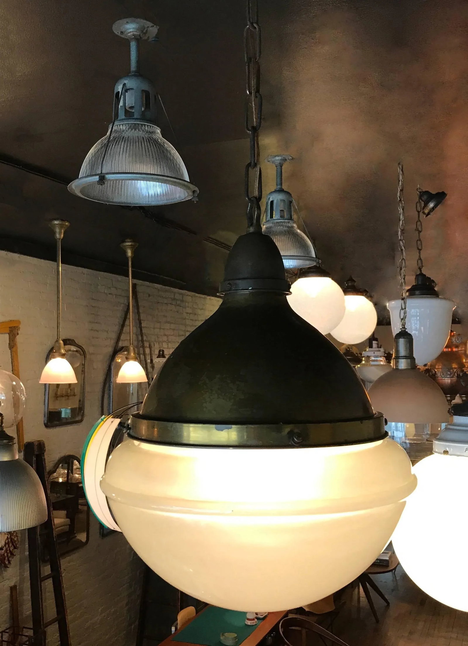 Industrial Acid Washed Glass Library Pharmacy Pendant Light - 5