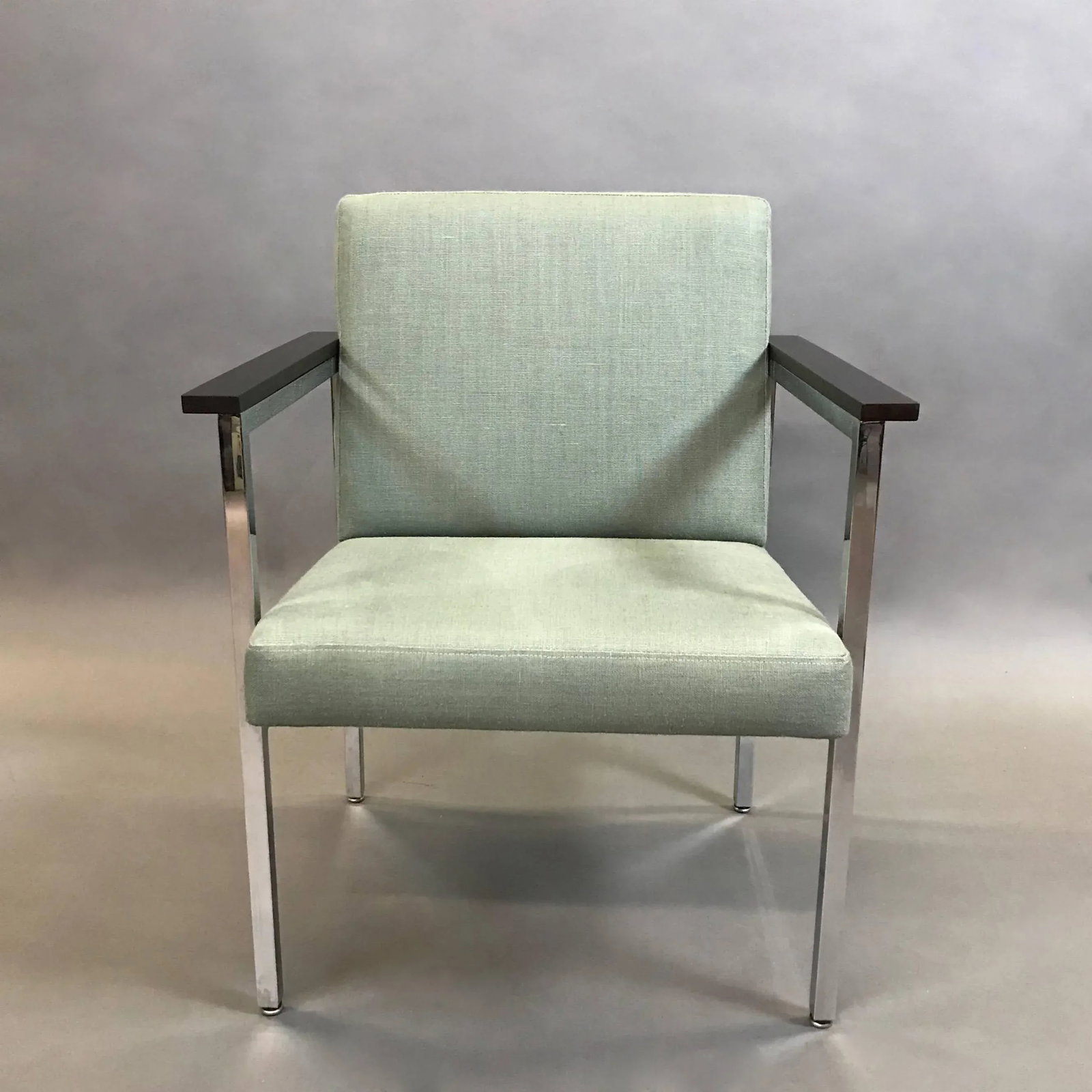 Mid-Century Modern Upholstered Chrome Armchair - 2