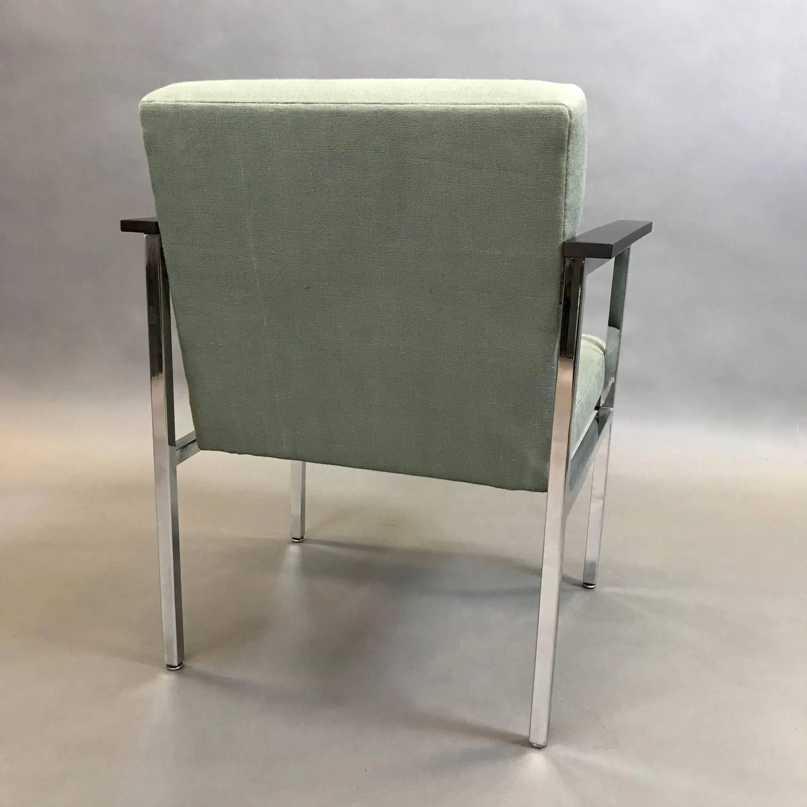 Mid-Century Modern Upholstered Chrome Armchair - 4