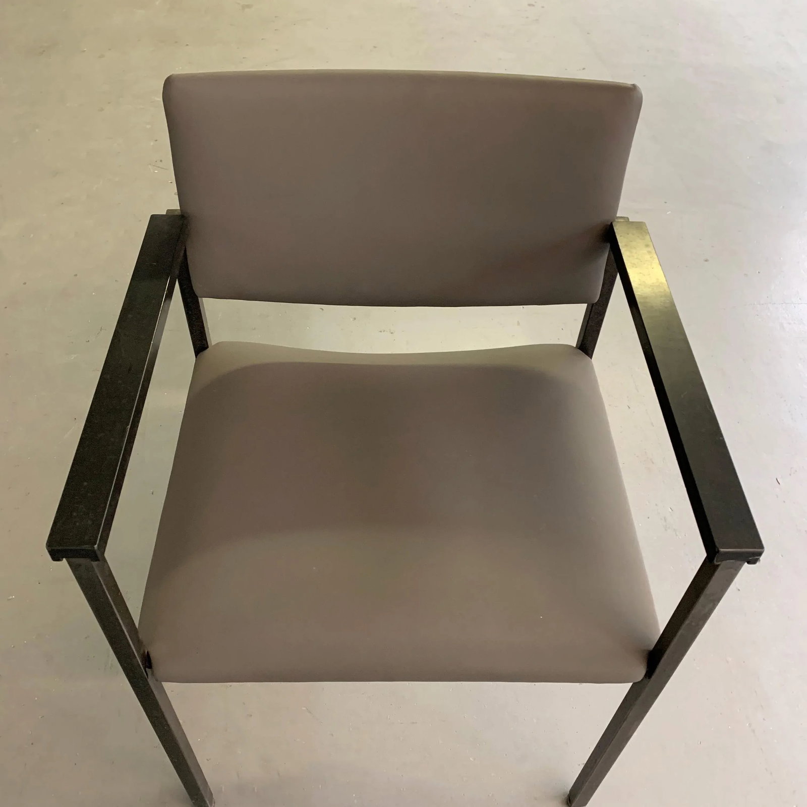 Mid-Century Modern Steel Frame Leather Armchair - 9