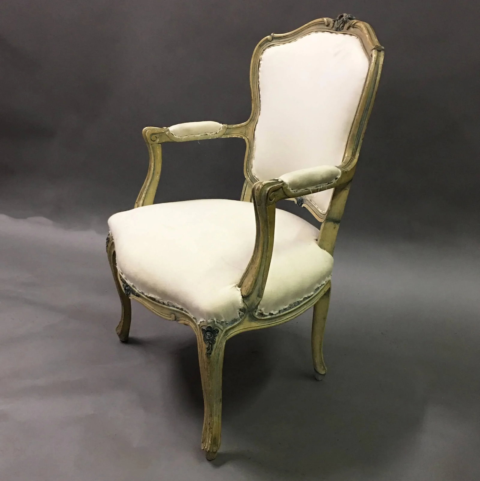 1930s Vintage Louis XVI Style Carved Mahogany Armchair - 3