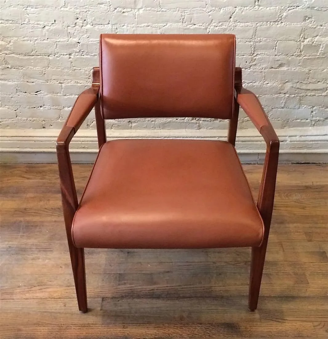 1960s Vintage Limited Edition Jens Risom Leather Armchair - 2