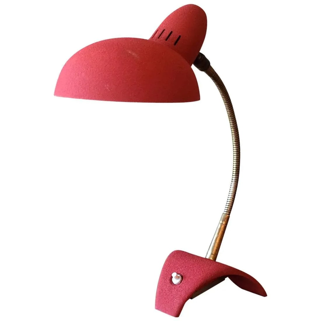 Mid Century Modern Red Gooseneck Desk Lamp - 8