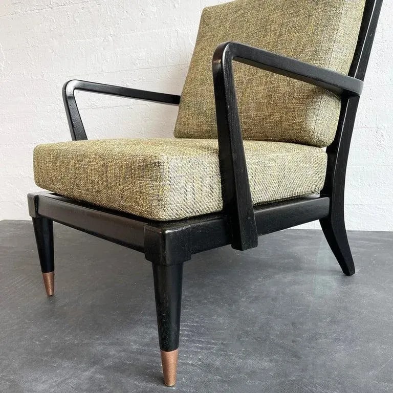 1950s Hollywood Regency Lacquered Mahogany Lounge Chair - 10