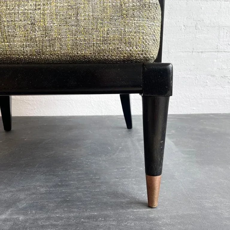 1950s Hollywood Regency Lacquered Mahogany Lounge Chair - 11